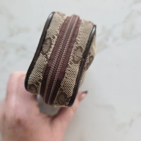 Gucci Monogram Mini Pouch in Brown/Tan - Picture 3 of 11